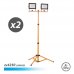 Elbat Foco LED con Tripode 2 x 50W - 4250 Lumenes - 6500K Luz Fria - Cable de 3m - IP65 para Uso en Exterior
