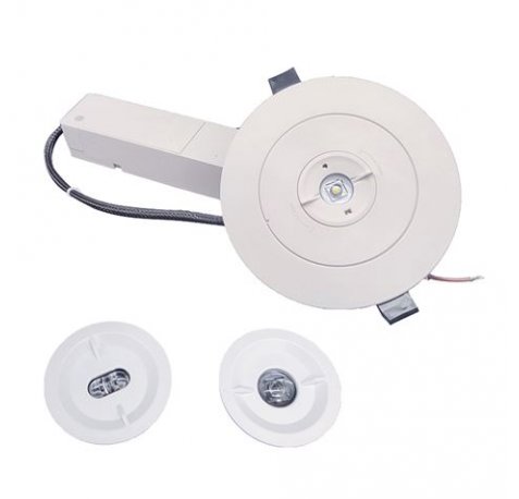 Elbat Luz de Emergencia Empotrable - 330 Lumens - 6000K - 2W - Luz Fria - 3 Horas de Autonomia - Bateria de Litio