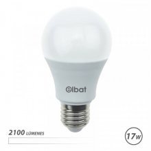 Elbat A65 Bombilla LED - Potencia 17W - Flujo Luminoso 2100lm - E27 - Temperatura de Color 4000K - Luz Blanca - Apertura 220º - Vida Util 30.000h - 15.000 Encendidos - 65x115mm - Color Blanco Elbat A65 Bombilla LED - Potencia 17W - Flujo Luminoso 2100lm - E27 - Temperatura de Color 4000K - Luz Blanca - Apertura 220º - Vida Util 30.000h - 15.000 Encendidos - 65x115mm - Color Blanco