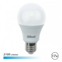 Elbat A65 Bombilla LED - Potencia 17W - Flujo Luminoso 2100lm - E27 - Temperatura de Color 6500K - Luz Fria - Apertura 220º - Vida Util 30.000h - 15.000 Encendidos - 65x115mm - Color Blanco Elbat A65 Bombilla LED - Potencia 17W - Flujo Luminoso 2100lm - E27 - Temperatura de Color 6500K - Luz Fria - Apertura 220º - Vida Util 30.000h - 15.000 Encendidos - 65x115mm - Color Blanco