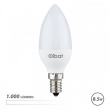 Elbat C37 Bombilla LED - Potencia 8.5W - Flujo Luminoso 1000lm - E14 - Temperatura de Color 4000K - Luz Blanca - Apertura 280Âº - Vida Util 30.000h - 15.000 Encendidos - 37x98mm - Color Blanco