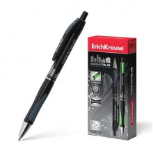 Erichkrause Boligrafo Automatico Megapolis Concept - Cuerpo Satinado Redondo - Zona de Agarre Ergonomica - Punta de 5 Canales - Tinta de Secado Rapido - Color Negro (12 uds)