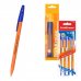 ErichKrause R-301 Stick Orange Pack de 4 Boligrafos con Capuchon - Punta de 0.7mm - Cuerpo Opaco Naranja - Trazo 0.35mm - Color Azul