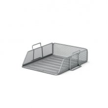 ErichKrause Compass Classic Bandeja para Documentos - Acero Inoxidable - Apilable - 340 x 275mm - Color Plata (4 uds)