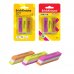 ErichKrause Drive Neon Pack de 3 Gomas de Borrar - Caucho Termoplastico - Hipoalergenico - No Deja Residuos - Libre de PVC - Colores Surtidos