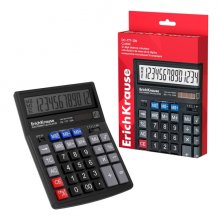 ErichKrause DC-777-12N Classic Calculadora de Sobremesa - Pantalla LCD de 12 Digitos - Apagado Automatico - Alimentacion Solar - Color Negro