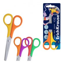 ErichKrause FunCut Space Animals Tijeras de 12.5cm - Puntas Redondeadas - Mangos de Plastico Resistente a Golpes - Acero Inoxidable - Ergonomicas - Colores Surtidos