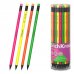 ErichKrause JOY Neon Lapiz de Grafito con Goma de Borrar - Mina HB - Cuerpo Redondo - Plastico - Agarre Ergonomico - Colores Surtidos (42 uds)