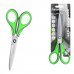 ErichKrause Megapolis Tijeras de 18cm - Mangos de Plastico y Goma Antideslizante - Acero Inoxidable - Ergonomicas - Color Verde