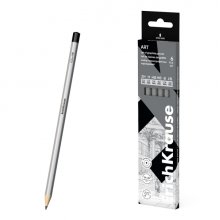 ErichKrause Art Pack de 6 Lapices de Grafito - Durezas Surtidas 2H-4B - Cuerpo Hexagonal - Facil Afilado - Agarre Ergonomico - Color Plata