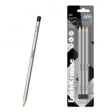 ErichKrause Art Pack de 3 Lapices de Grafito - Durezas Surtidas H, HB y B - Cuerpo Hexagonal - Mina Resistente - Color Plata