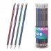 ErichKrause Sonata Lapiz de Grafito con Goma de Borrar - Mina HB - Cuerpo Triangular - Facil Afilado - Agarre Ergonomico - Colores Surtidos (42 uds)