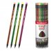 ErichKrause VIVO Lapiz de Grafito con Goma de Borrar - Mina HB - Cuerpo Triangular - Facil Afilado - Agarre Ergonomico - Colores Surtidos (42 uds)