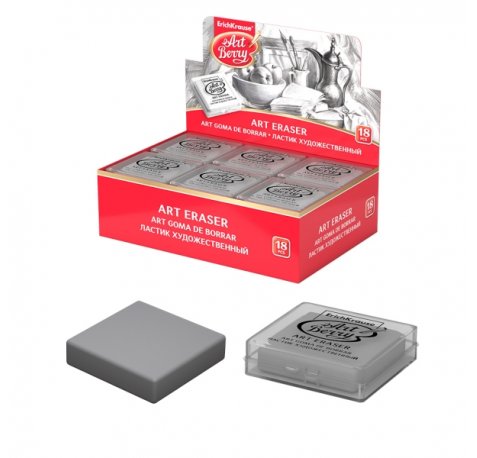 ErichKrause ArtBerry Expositor con 18 Gomas de Borrar - Estructura Maleable - Presentada en Caja de Plastico - Color Gris