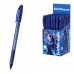 ErichKrause U-109 Stick and Grip Original Boligrafo con Capuchon - Punta de 1.0mm - Cuerpo Transparente - Trazo 0.3mm - Zona de Agarre de Goma - Tinta de Baja Viscosidad - Tapa Ventilada - Color Azul (50 uds)