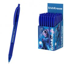 ErichKrause U-209 Matic and Grip Original Boligrafo Retractil - Punta de 1.0mm - Trazo 0.3mm - Zona de Agarre de Goma - Color Azul (50 uds)