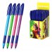 ErichKrause U-109 Stick and Grip Neon Boligrafo con Capuchon - Modelos Surtidos - Trazo 0.3mm - Zona de Agarre de Goma - Tinta de Baja Viscosidad - Tapa Ventilada - Color Azul (50 uds)