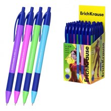 ErichKrause U-209 Matic and Grip Neon Boligrafo Retractil - Modelos Surtidos - Trazo 0.3mm - Zona de Agarre de Goma - Color Azul (50 uds)