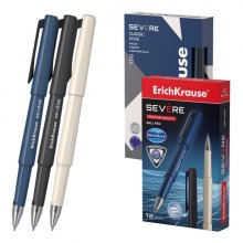 ErichKrause Severe Stick Classic Boligrafo con Capuchon - Modelos Surtidos - Trazo 0.28mm - Color Azul (12 uds)