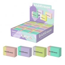 ErichKrause Nano Soft Expositor con 30 Gomas de Borrar - PVC Ecologico - Hipoalergenico - No Deja Residuos - Borrado Suave - Colores Surtidos