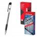 ErichKrause G-Star Stick and Grip Classic Boligrafo con Capuchon - Punta de 0.5mm - Trazo 0.3mm - Tinta de Gel - Resistente al Agua - Zona de Agarre de Goma - Secado Rapido - Color Negro (12 uds)