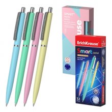 ErichKrause Smart Matic Pastel Boligrafo Retractil - Modelos Surtidos - Trazo 0.35mm - Color Azul (12 uds)