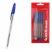 ErichKrause R-301 Stick Classic Pack de 8 Boligrafos con Capuchon - Punta de 1.0mm - Cuerpo Transparente - Trazo 0.5mm - Tinta de Secado Rapido - Tapa Ventilada - Color Azul