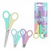 ErichKrause JOY Pastel Tijeras de 13.5cm - Puntas Redondeadas - Regla de 5cm en la Hoja - Mangos de Plastico Resistente a Golpes - Acero Inoxidable - Colores Surtidos