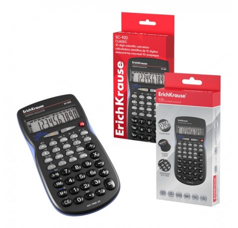 ErichKrause SC-920 Classic Calculadora Cientifica - Pantalla LCD de 10 Digitos - 56 Funciones - Apagado Automatico - Color Negro