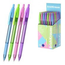 ErichKrause R-301 Matic and Grip Spring Boligrafo Retractil - Modelos Surtidos - Trazo 0.35mm - Zona de Agarre de Goma - Color Azul (50 uds)