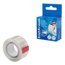 ErichKrause Clear Cinta Adhesiva - Alta Adhesion - 24mm de Ancho - 20 Metros - Resistente a la Luz - Color Transparente