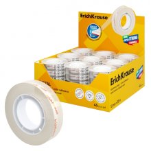 ErichKrause Crystal Expositor con 45 Cintas Adhesivas - Alta Adhesion - 12mm de Ancho - 33 Metros - Resistente al Desgarro Longitudinal - Color Transparente