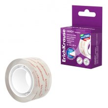 ErichKrause Handy tearable Cinta Adhesiva - Alta Adhesion - 24mm de Ancho - 20 Metros - Resistente al Desgarro Longitudinal - Color Transparente