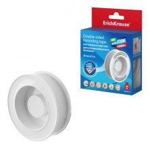 ErichKrause Cinta Adhesiva de Doble Cara - 1mm de Grosor - Soporta hasta 40kg/m2 - 30mm de Ancho - 2 Metros - Alta Adhesion - Resistente al Desgarro Longitudinal - Color Transparente