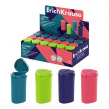 ErichKrause ClickUp Reef Expositor con 24 Sacapuntas con Contenedor - Plastico - Cuchilla Niquelada de Acero al Carbono - Orificio de 8mm - Colores Surtidos