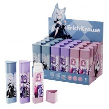 ErichKrause Prism Manga Expositor con 24 Pegamentos en Barra - 13g - No Toxico - Facil de Lavar con Agua - sin Disolventes - Multisuperficie - Color Blanco