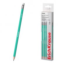 ErichKrause Prime Lapiz de Grafito con Goma de Borrar - Mina HB de 2.2mm - Cuerpo Hexagonal - Plastico - Agarre Ergonomico - Color Turquesa (12 uds)