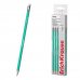 ErichKrause Prime Lapiz de Grafito con Goma de Borrar - Mina HB de 2.2mm - Cuerpo Hexagonal - Plastico - Agarre Ergonomico - Color Turquesa (12 uds)