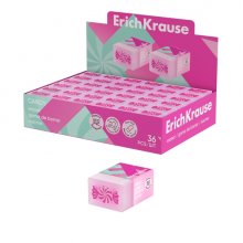 ErichKrause Candy Expositor con 36 Gomas de Borrar - PVC Ecologico - No Deja Residuos - No Rasga el Papel - Color Varios
