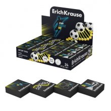 ErichKrause Sport DNA Expositor con 24 Gomas de Borrar - Caucho Termoplastico - No Deja Residuos - No Rasga el Papel - Libre de PVC - Colores Surtidos