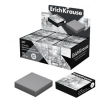 ErichKrause Art Expositor con 18 Gomas de Borrar - No Deja Residuos - No Rasga el Papel - Libre de PVC - Color Gris