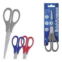 ErichKrause EasyCut Tijeras de 17cm para Zurdos - Mangos de Plastico Resistente a Golpes - Ergonomicas - Colores Surtidos