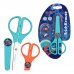 ErichKrause Sea Friends Protect Tijeras de 13cm - Puntas Redondeadas - Funda Protectora - Incluye 3 Pegatinas - Acero Inoxidable - Colores Surtidos