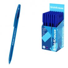 ErichKrause R-301 Stick Original Boligrafo con Capuchon - Punta de 1.0mm - Cuerpo Transparente - Trazo 0.5mm - Tinta de Secado Rapido - Tapa Ventilada - Color Azul (50 uds)