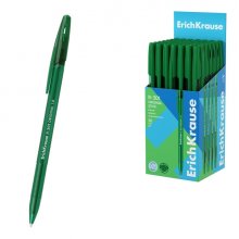 ErichKrause R-301 Stick Original Boligrafo con Capuchon - Punta de 1.0mm - Cuerpo Transparente - Trazo 0.5mm - Tinta de Secado Rapido - Tapa Ventilada - Color Verde (50 uds)