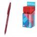 ErichKrause R-301 Stick and Grip Original Boligrafo con Capuchon - Punta de 1.0mm - Cuerpo Transparente - Trazo 0.5mm - Zona de Agarre de Goma - Tinta de Secado Rapido - Tapa Ventilada - Color Rojo (50 uds)