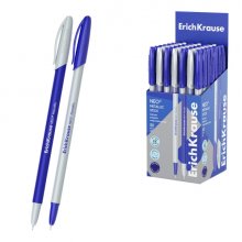 ErichKrause Neo Stick Metallic Boligrafo con Capuchon - Modelos Surtidos - Trazo 0.26mm - Tinta de Baja Viscosidad - Tapa Ventilada - Color Azul (50 uds)