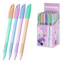 ErichKrause U-108 Stick Pastel Bloom Boligrafo con Capuchon - Punta de 1.0mm - Trazo 0.3mm - Zona de Agarre de Goma - Tinta de Baja Viscosidad - Tapa Ventilada - Colores Surtidos (50 uds)