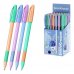 ErichKrause U-109 Stick and Grip Pastel Bloom Boligrafo con Capuchon - Modelos Surtidos - Trazo 0.3mm - Zona de Agarre de Goma - Tinta de Baja Viscosidad - Tapa Ventilada - Color Azul (50 uds)