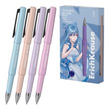ErichKrause Severe Stick Manga Boligrafo con Capuchon - Modelos Surtidos - Trazo 0.28mm - Tinta de Secado Rapido - Color Azul (12 uds)